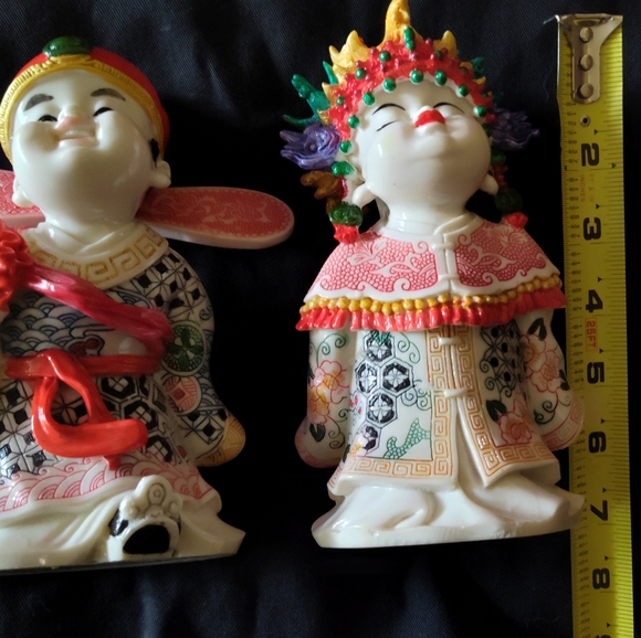Vintage Traditional Chinese Bride and Groom Good Luck Doll Statue - Picture 11 of 14